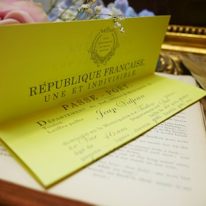 Victor Hugo's Les Miserables Bookmark - Jean Valjean's Yellow Passport