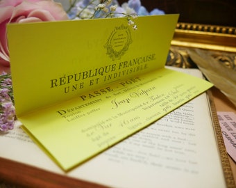 Victor Hugo's Les Miserables Bookmark - Jean Valjean's Yellow Passport