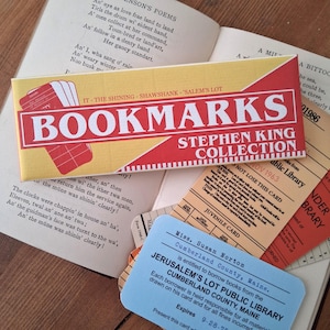 Collezione di segnalibri con tessera della biblioteca di Stephen King - IT, Shining, Salem's Lot