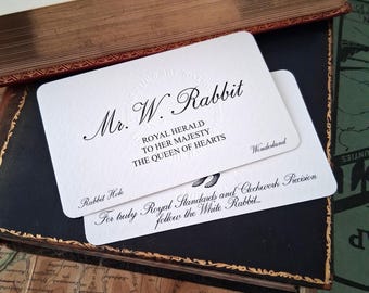 Lewis Carroll's Alice In Wonderland Bookmark - W Rabbit's Business Card