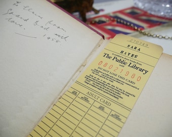 Personalised Old fashioned Vintage Public Library Card Bookmark