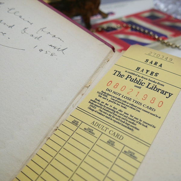 Personalised Old fashioned Vintage Public Library Card Bookmark