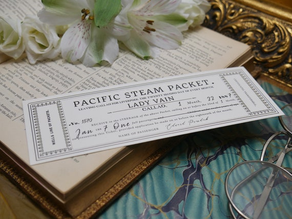 HG Wells The Island of Dr Moreau Bookmark - Edward Prendick's Ticket for Passage