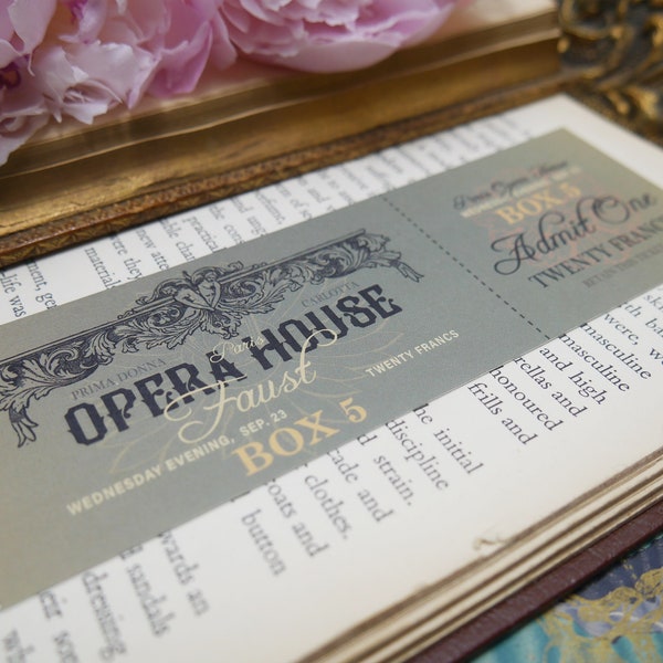 Phantom of the Opera Bookmark - Opera Ticket for Box 5