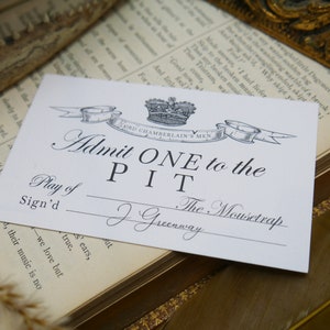 William Shakespeare&#39;s Hamlet Debossed Bookmark - A Ticket to The Mousetrap