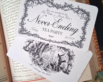 Lewis Carroll's Alice In Wonderland Bookmark - Never-ending Tea Party Invitation