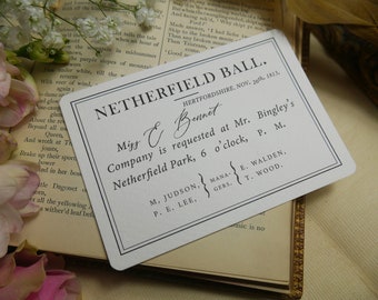 Segnalibro Orgoglio e pregiudizio di Jane Austen - Invito di Elizabeth Bennet al ballo di Netherfield