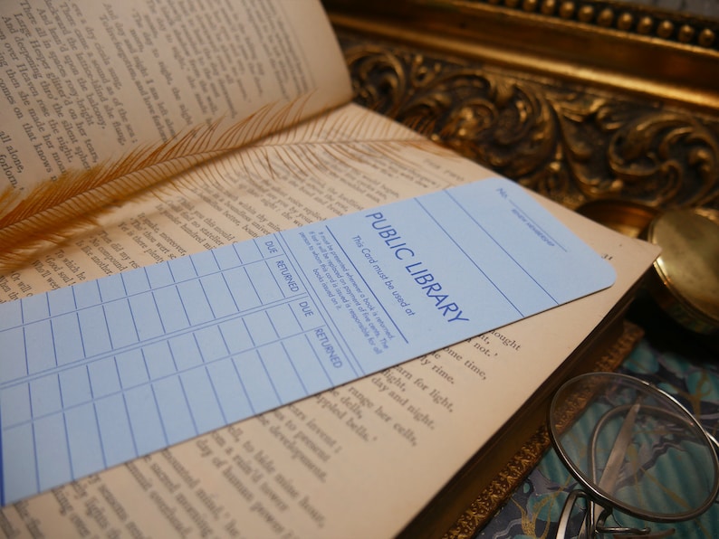 Old Fashioned Vintage Public Library Card Bookmark CUSTOM Etsy