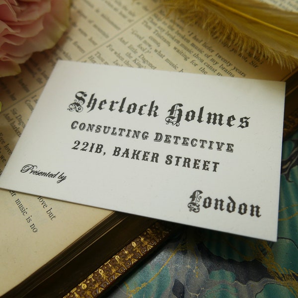 Sherlock Holmes' Consulting Detective Letterpress Business Card Bookmark