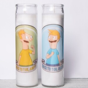 Andy & Ollie Pesto Prayer Candle Set - Bob&#39;s Burgers - Back To You Andy! Back To You Ollie!