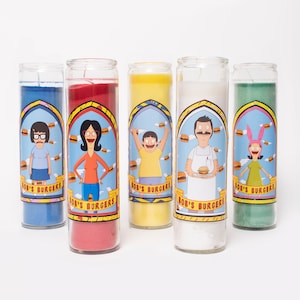 Bob&#39;s Burgers Prayer Candles - MULTICOLOR CANDLES - Individual Candles