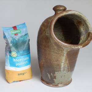 Salzfass groß braun-salzglasiert