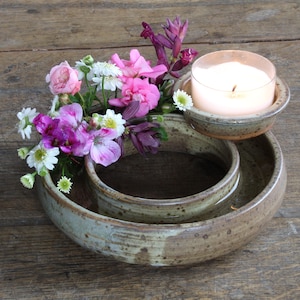 Blumenring klein braun-salzglasiert