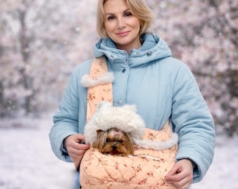 Small Dog Carrier Bag, Faux Fur Lined Tote, Chihuahua Purse