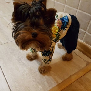 Small dog floral overall, Cute floral pet jumpsuit