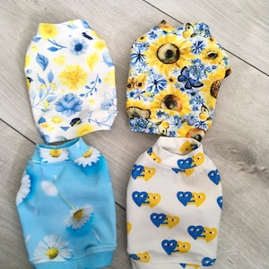 XXS Floral Dog T-Shirt: Ruffle Sleeve Puppy Tank Top