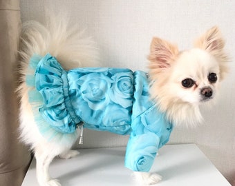 Small dog girl winter coat  with skirt XS