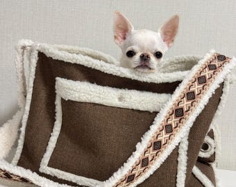 Kleine Hundetasche aus Kunstfell
