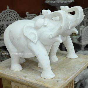 HandCrafted Marble Elephants