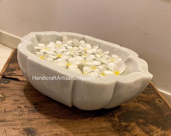 HandCrafted Marble Bowl /Antique Bowl/ Fruit Bowl/ Vintage Dish/ Decorative Flower Bowl/ HouseWarming Wedding Gift / Art Object