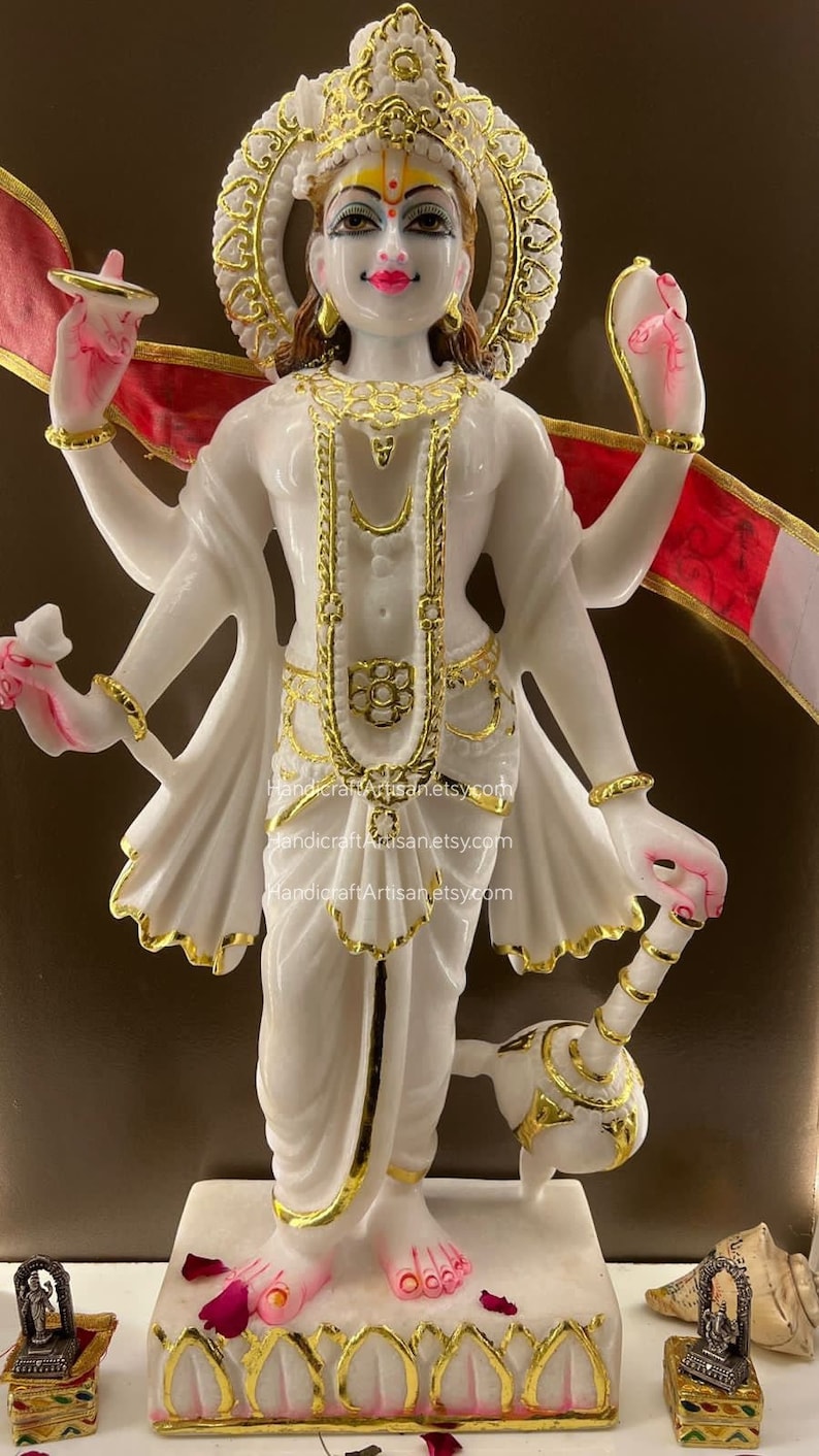 Vishnu Hindu God Marble Statue Etsy