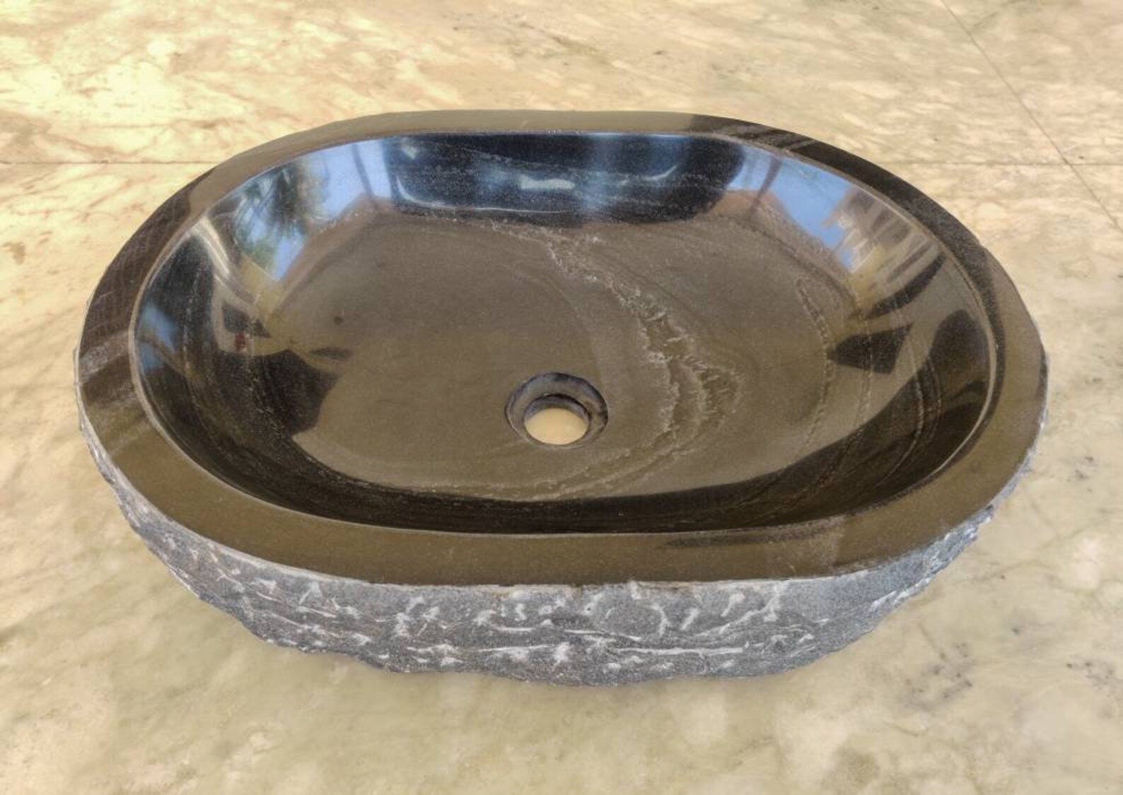 Natural Black Marble Counter Basin Hand Crafted Stone Basin Etsy UK