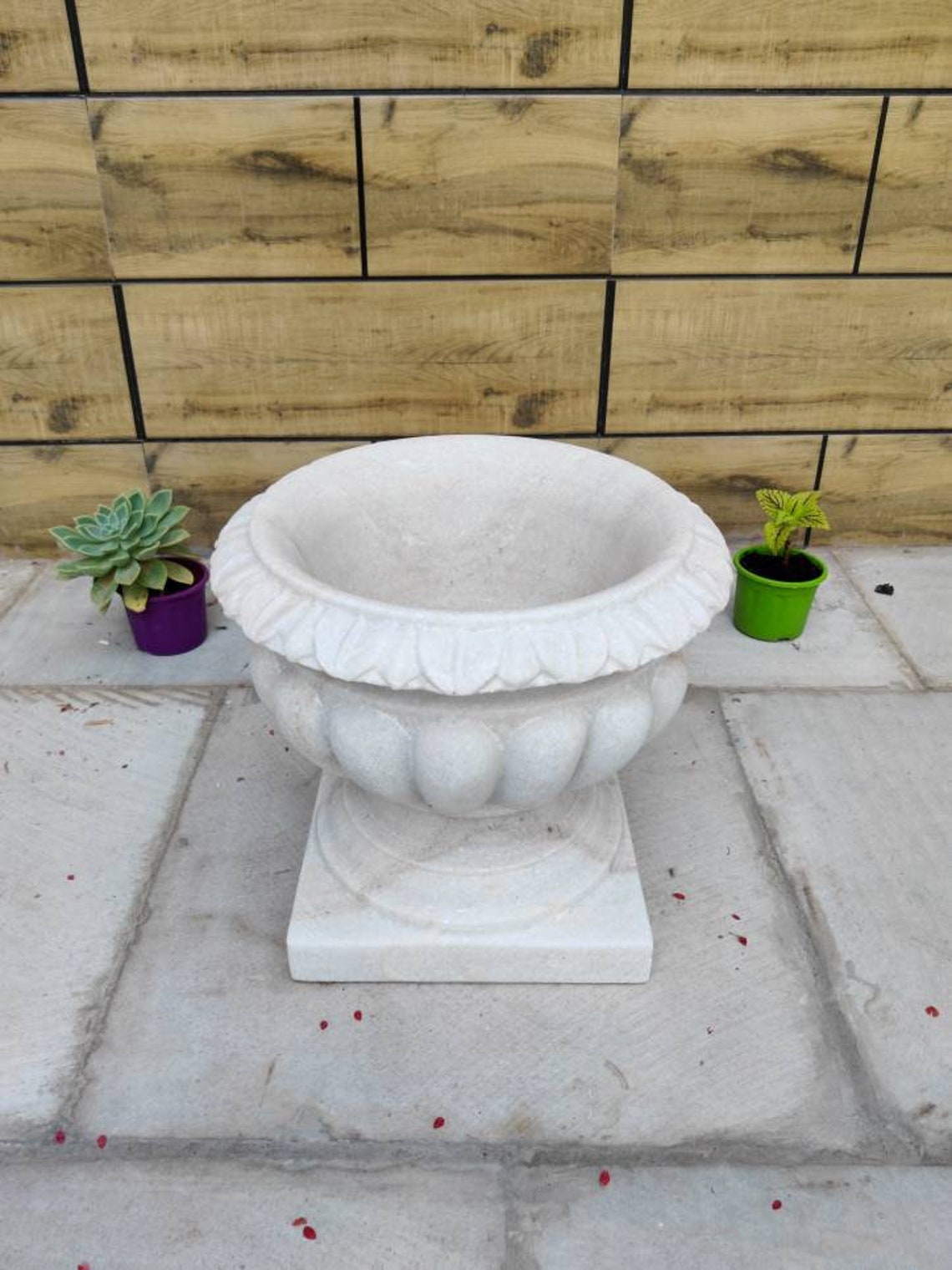 Vaso Fioriera Vaso da fiori rotondo in ceramica con fori di drenaggio Piante grasse Fioriera in