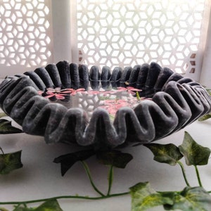 HandCrafted Marble Ruffle Bowl /Antique Scallop Bowl/ Fruit Bowl/ Vintage Ring Dish/ Decorative Flower Bowl/ HouseWarming Wedding Gift/ Urli image 8