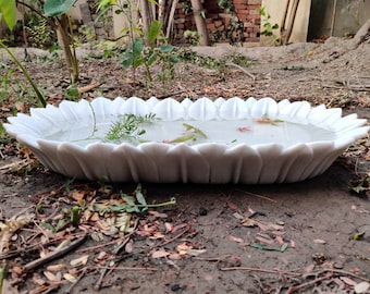 Cuenco decorativo de mármol para flores, cuenco tallado a mano, cuenco de mármol indio, mármol, cuenco de mármol, cuenco blanco decorativo, mármol para decoración del hogar, regalo
