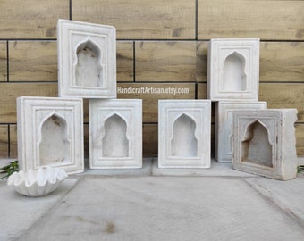 Vintage Marble Shrine Niche | Stone Shrine | Antique Marble Shrine | Decorative Marble Piece | Marble Candle Holder | Housewarming Gift