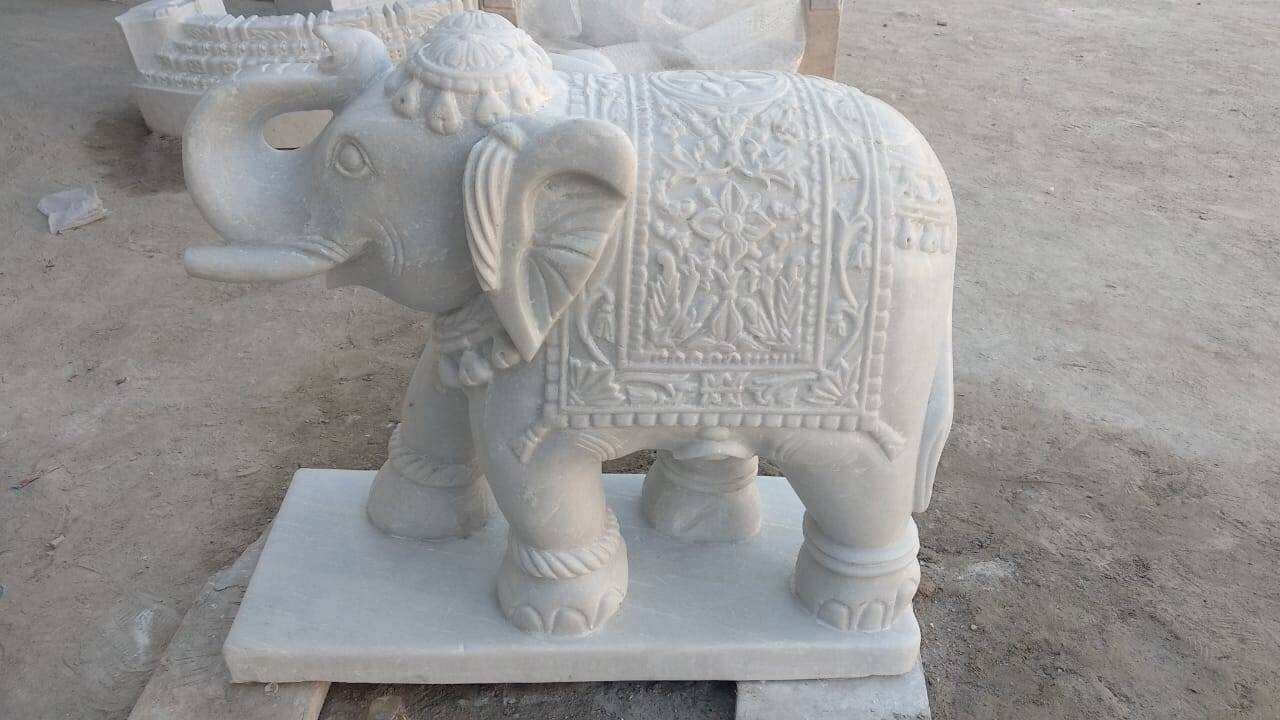 Decorative marble hand carved elephant marble elephant Etsy