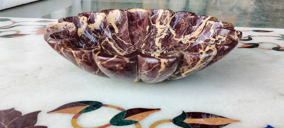 Decorative Marble Bowl Flower Bowl Hand Carved Marble Bowl Etsy