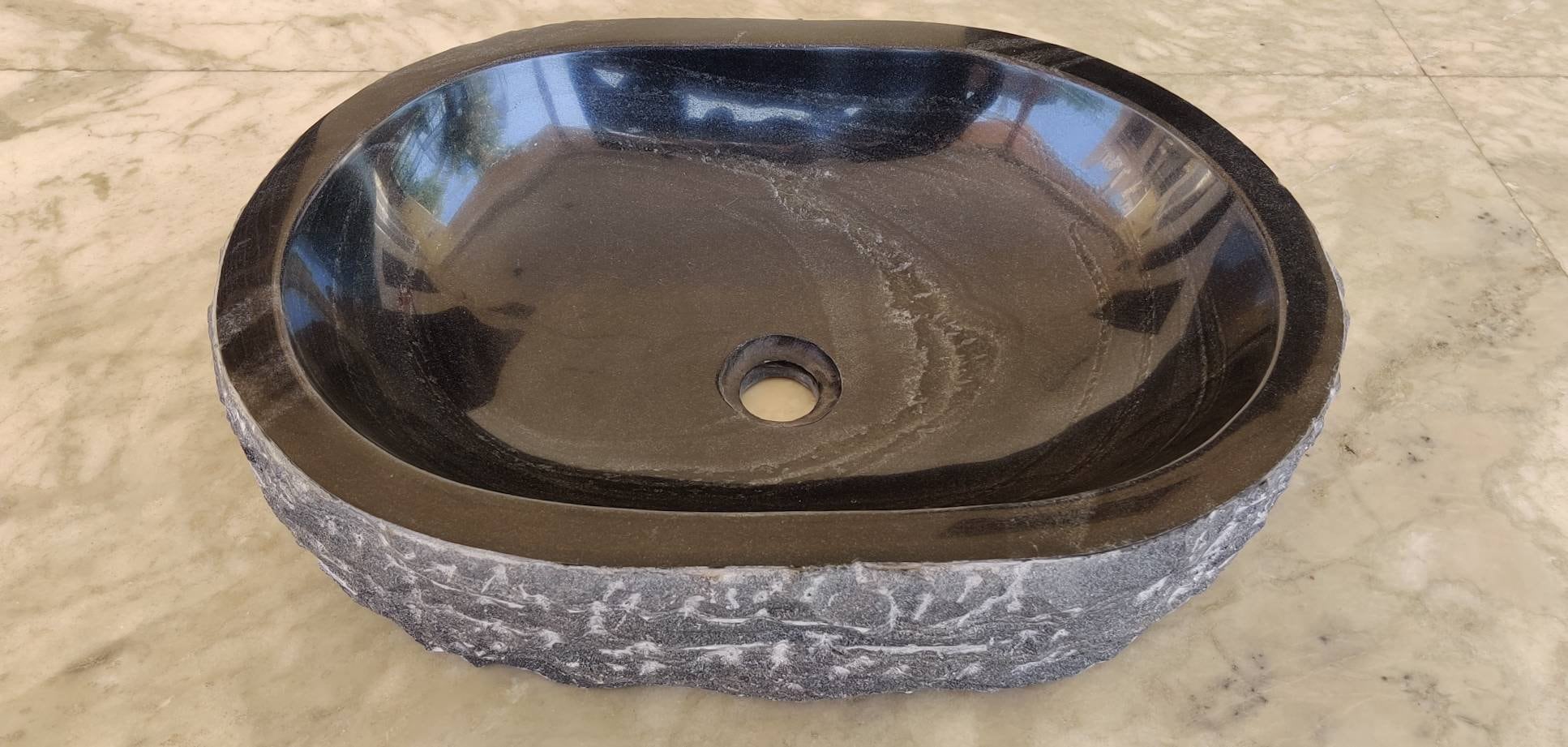 Natural Black Marble Counter Basin Hand Crafted Stone Basin Etsy UK