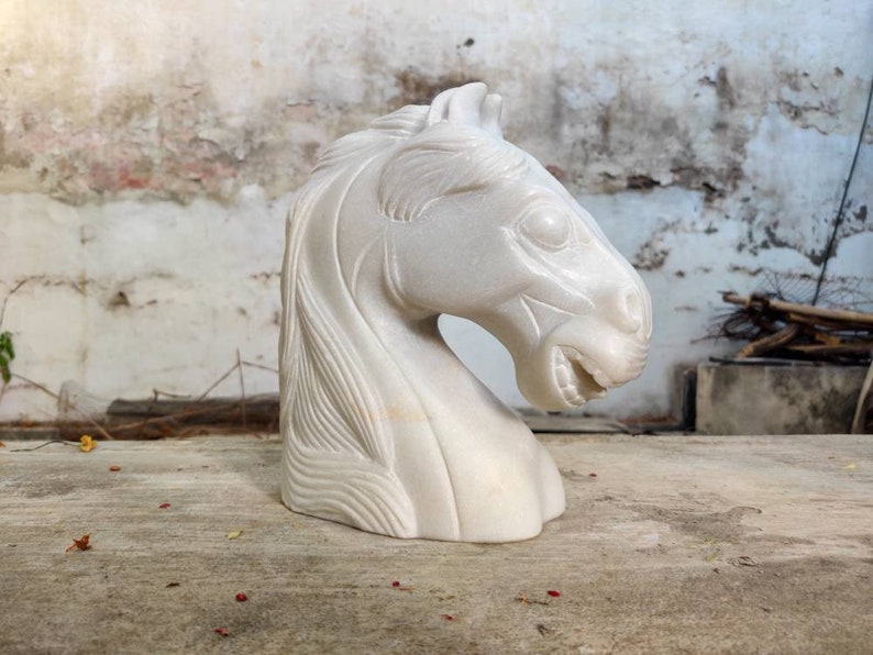 Handmade Solid Marble Horse Sculpture figurine,Animal Figurine,Exclusive Piece of Art Vintage Gift vintage gift antique gift collectibles