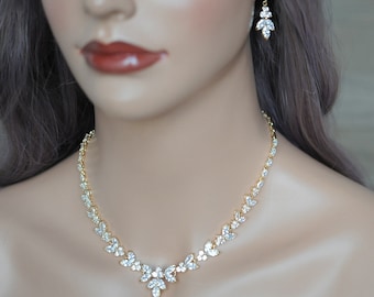 Zircon jewelry set necklace earrings fits 11.5" doll 846A 
