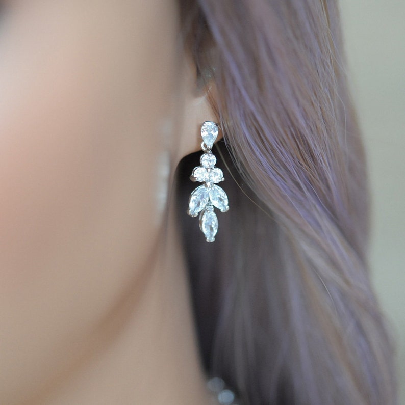 Bridal Jewelry Set Silver Bridal Necklace Set for Wedding Etsy