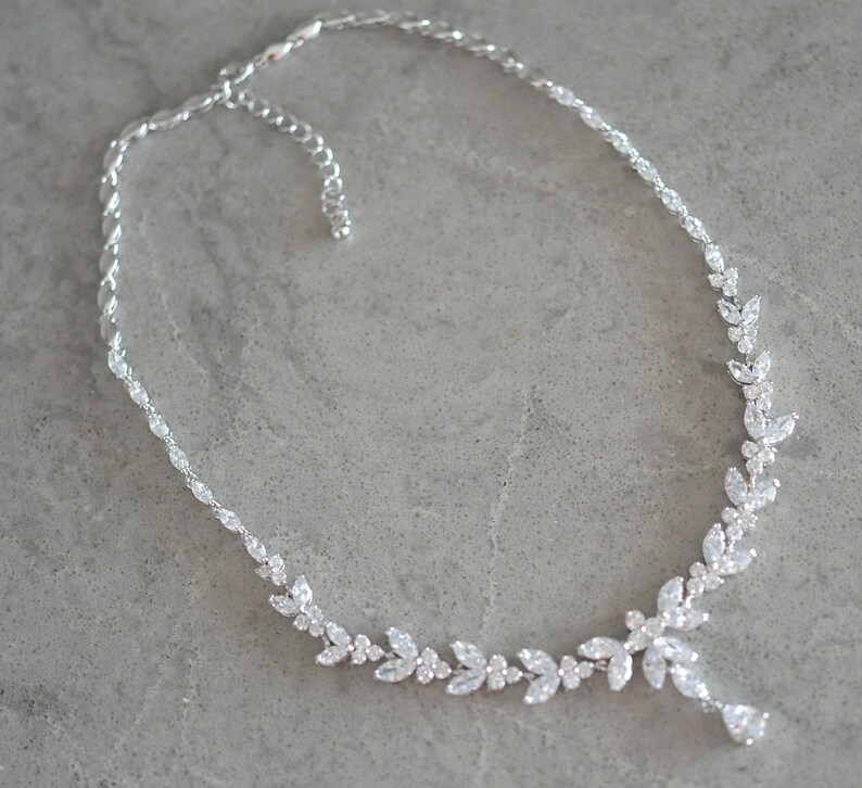 Bridal Jewelry Set Silver Bridal Necklace Set for Wedding Etsy