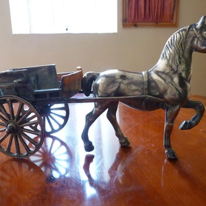 Messing Pony und Falle / Pferd und Wagen