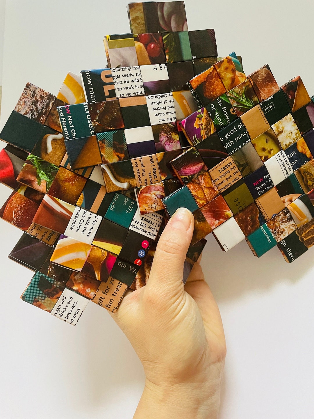 Recycled Paper Coasters/set of 4 /newsmagazine/unique Design/handmade