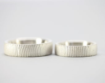 Unique wedding rings with texture