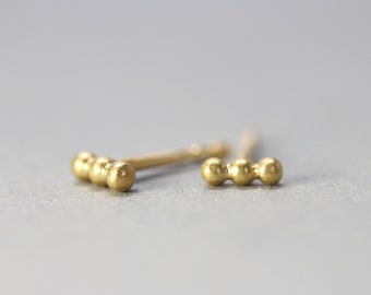 Small stud earrings, gold-plated silver