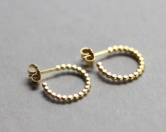 Hoop earrings "dotted" made of silver with 750/gold plating