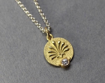 Pendentif En Or Jaune 18K 750/1000 Soleil Double Face Pegaso - Neuf Avec étiquettes