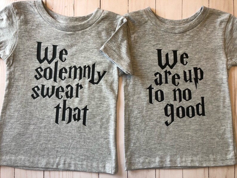 We Solemnly Swear No Good Harry Potter Inspired Baby Vest Twin Sets Baby Twins
