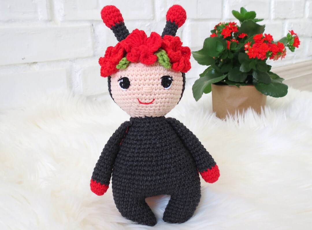 Stuffed Ladybug Cute Crochet Animal New Niece God Daughter Christening ...