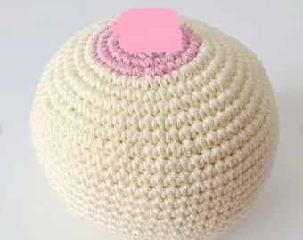 Crochet Breast demonstration model for lactation, Funny gift for Breastfeeding Consultant Midwife or Doula, Antenatal Teaching Breastfeeding