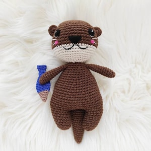 Crochet otter Stuffed animals First Birthday gift new nephew Crochet animal baby boy son grandson godson Christmas kids gifts