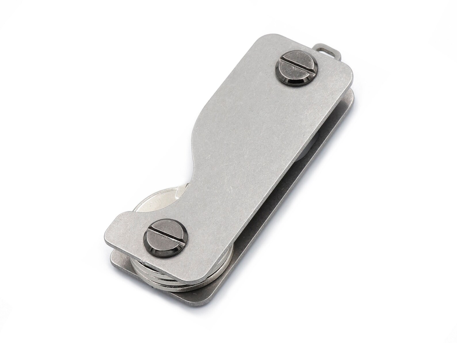 Myedc Small Minimalist Key Organizer With Key Fob Attachment, Stainless