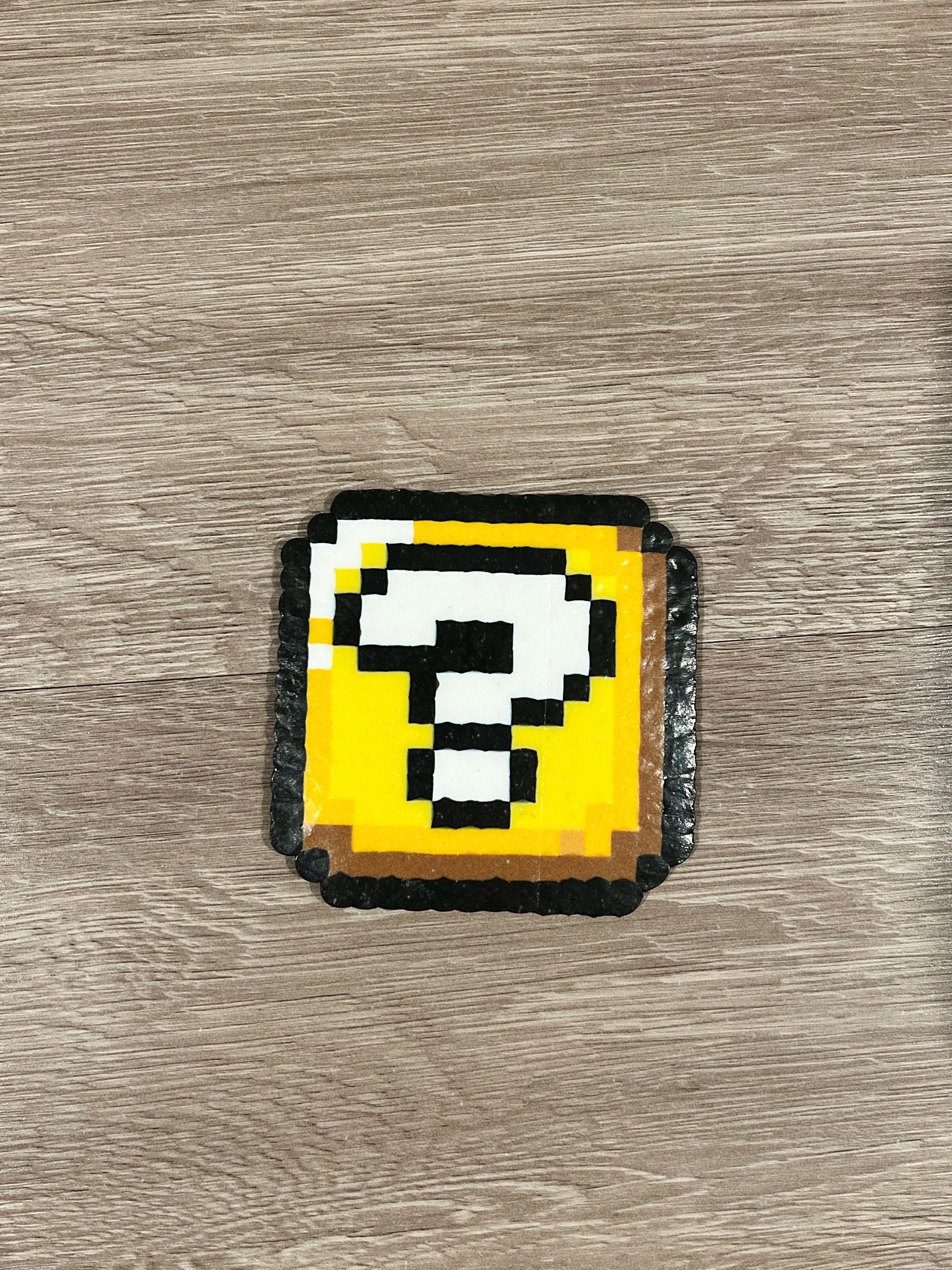 Super Mario Bros. Question Block Coin Bank Pixel Art Perler 