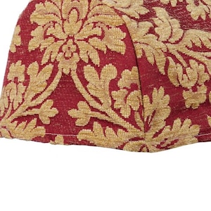 Chenille furniture protector arm cap and chairback. Slip cover. Sofa protector. Red and gold